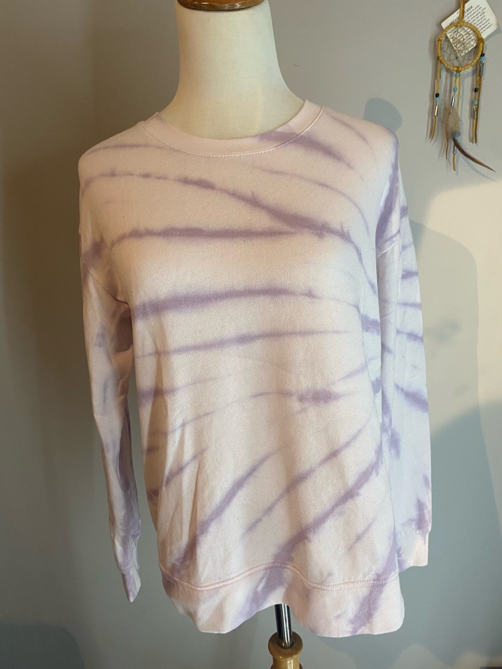 Splendid Lavender Tie-Dye Crewneck Pullover